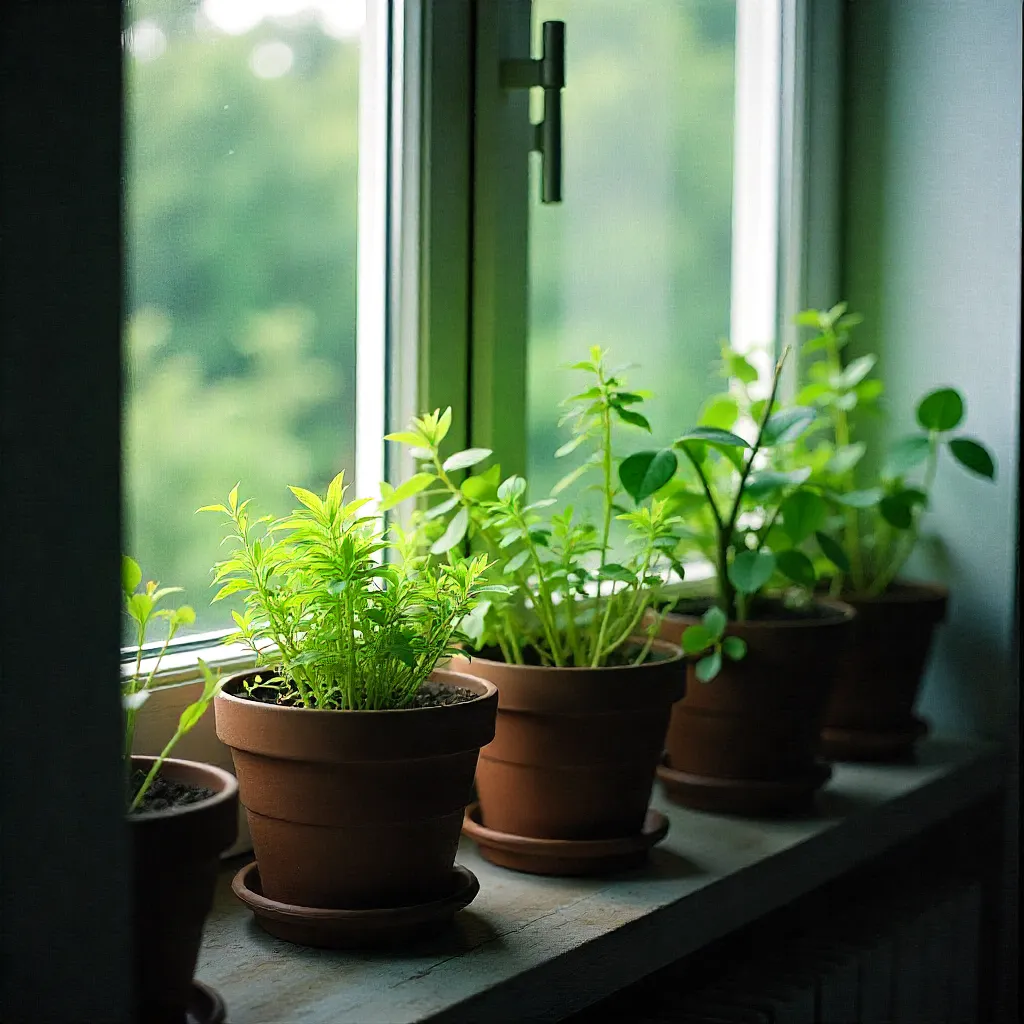 Balcony with mixed light conditions and varied plant selection